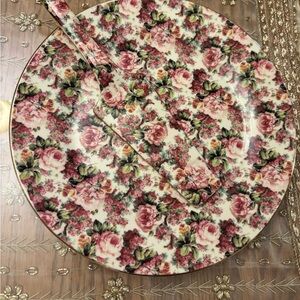 Baum bros formalities floral rose cake plate & server set. vintage set